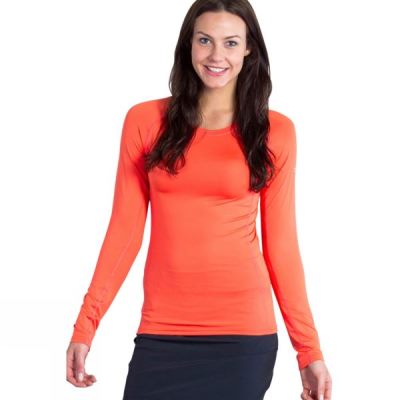 Top ExOfficio Sol Cool Manga Larga Mujer Coral - Chile MJS326784